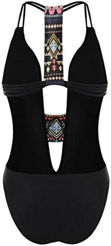 YARBAR Women Sexy Deep V Neck Padded One Piece Bikini Swimwear Swimsuit