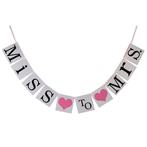Veewon Miss to Mrs Wimpel Hessischen Girlande Foto Props Melden Sie sich für die Brautdusche Partei-Dekoration - 2