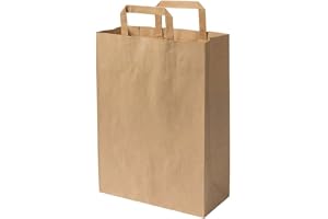 GREENBOX papperspåsar stora I papperspåsar presentpåsar pappersbärväskor biologiskt nedbrytbara, komposterbara I 25 x bruna p