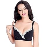 FeelinGirl 3-er Pack Damen Atmungsaktive Spitze Nahtlose Schwangerschafts Still-BH ohne Bügel Umstandsmode Unterwäsche - 2