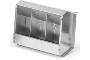 MANGIATOIA PER CONIGLI IN ACCIAIO ZINCATO CON COPERCHIO 3 SCOMPARTI