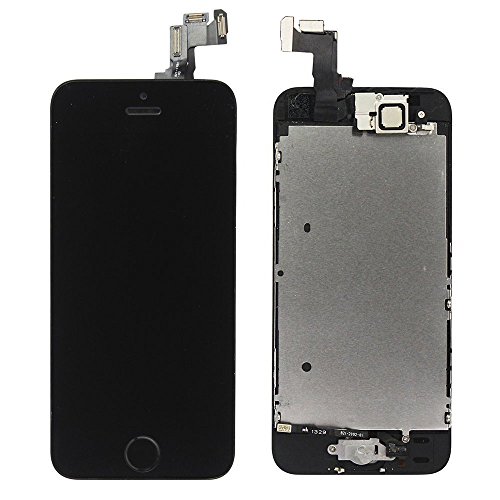 LL TRADER LCD pour iPhone 5s Noir Afficher Écran Tactile Digitizer Lentille en Verre Assemblée Complète Réparation Remplacement (Comprend des Petites pièces comme Caméra, capteur Flex, Shield Plate)