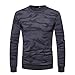 Produktbild URSING Herren Cargo Pullover Sweatshirt Hoodie Sweater Camouflage Herbst Langarmshirt mit Rundhalskragen Basic Fitness Sport Gym Training Täglichen Crewneck Modern Longsleeve (Dunkelgrau,L)