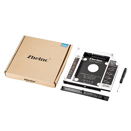 Zheino 12.7mm Aluminum SATA Second HDD Caddy Festplattenrahmen 2. HDD / SSD Caddy Adapter SATA Festplatte für Notebook mit SATA Laufwerkschacht universal CD/DVD-Rom - 4