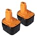 Produktbild Dewalt DC9071 Ersatzakku, FLAGPOWER Ni-MH 12V 3000mAh Werkzeug Akku für Dewalt DC9071 DW9072 152250-27 397745-01 DE9037 DE9071 DE9072 DE9074 DE9075 ( (3.0Ah 2 Stück)