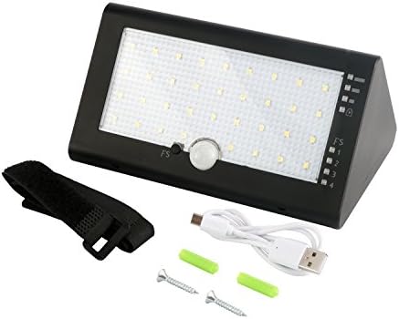 Solar Motion Sensor Security Lights, KOMRT Outdoor Waterproof Solar Powered LED Garden Night Light Motion Sensor 4 Mode for Patio Deck Yard Driveway Fence Security Light