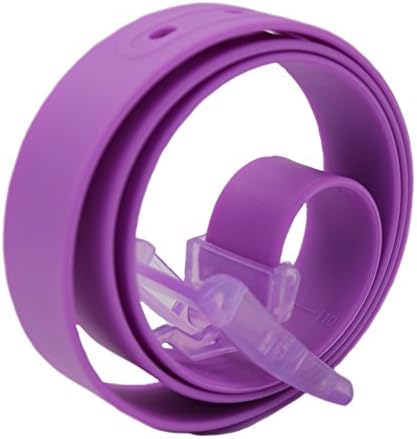 MESHIKAIER Candy Colour Unisex Adjustable Rubber Silicone Belt with Plastic Buckle (Purple)