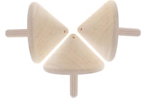 T TOOYFUL 3pcs Toupies en Bois Naturel Jouets Tout-Petits et Adultes