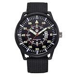 Herren Uhren,Kimdera Damen Quarts Uhr Mode analog Legierung Armbanduhr geschäft beiläufig Bralette Uhr Geschenk, Rundes zifferblatt stoffarmband Uhren (schwarz)