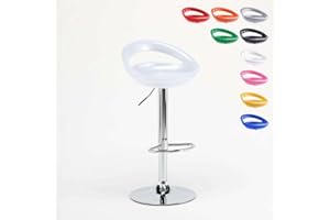 Produce Shop Sgabello da bar cucina alto penisola girevole regolabile poggiapiedi Hollywood - Bianco