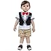 Wawoo®Fashion Gentleman Baby Boys Outfits Clothing 3pcs Cotton Short Sleeve Shirt Waistcoat Short Pants Children's Summer Clothes