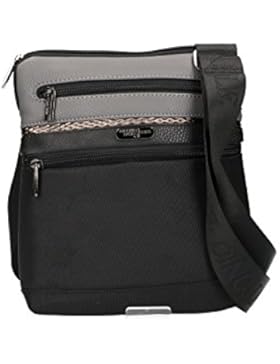 Umgehängt Mann ANTONIO BASILE schwarz Bandolier Tasche Flache VF9