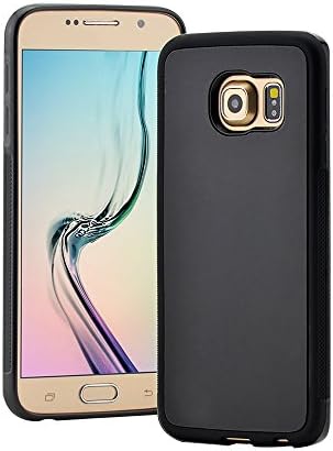 For Samsung S6 Case - Anti Gravity Technology &amp; Hands-Free Nano Suction Self Stick on Surface Phone Shell Cover - Taking Selfie, Having FaceTime Conversations, Recording Video (Black)