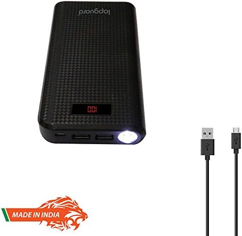 Lapguard 2A Fast Charger Black USB Cable with LG807 Power Bank 20000 mah for Mobile, mi, Lenovo, Intex, Xiaomi, All mobiles, Tablets -Black