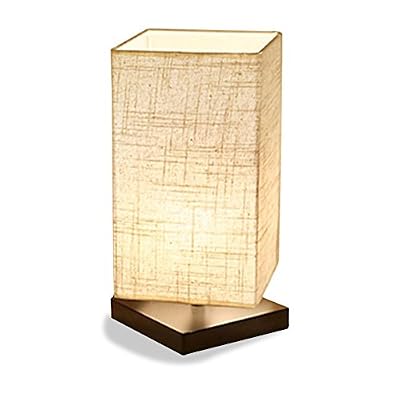 ZEEFO Lampe de Table, Lampe de Bureau, de Chevet, Bois Massif et Lumière à Abat-jour pour la Chambre à Coucher, Salon, Café, Bureau, pour Chambre de Bébé (Carré)