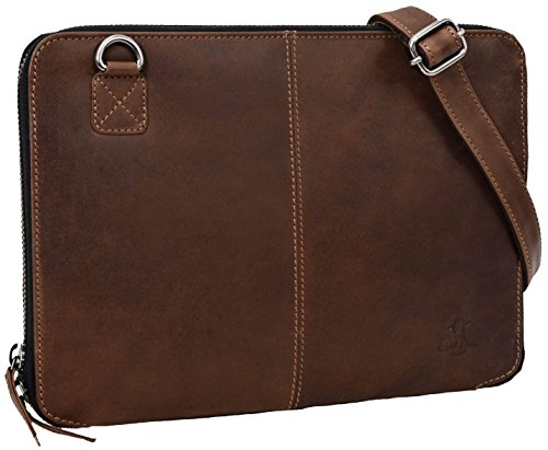 Preisvergleich Produktbild Gusti Leder studio ''Mario'' Dokumententasche Dokumentenmappe Personal Organizer Schreibmappe Hülle Apple MacBook-Air 12" Ledertasche DIN A4 Akten Mappe Konferenzmappe Vintage Dunkelbraun Braun 2E10-22-6
