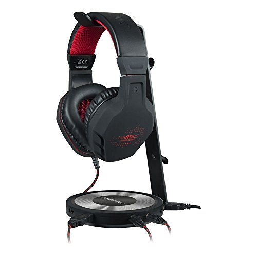 Speedlink SL-800102-BK ESTRADO Multifunktionaler Headset Halter (Soundkarte Kombination, 3 x USB Anschlüsse, Audio-Ausgang und Eingang) schwarz - 2