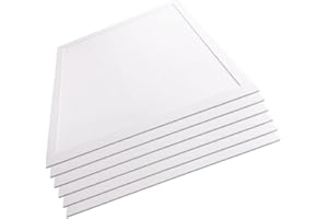 LUXULA 6x LED BackLit Panel, 62x62 cm, IP44, 40W, 4400lm, 4000K Neutralweiß, 110° Abstrahlwinkel, LED Deckenleuchte, Büro und Küche, Rasterdecke 62x62, Deckenplatten 62x62, inkl. ENEC Marken-Netzteil