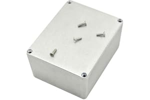 ExcInter 1590C(120x94.5x50mm) Silver Aluminium Enclosure Electronic Diecast Stomp Project Box Waterproof for External Power/Outdoor
