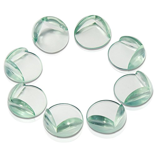 ESUMIC® Corner Guards Child Baby Safe Silicone Protector Table Corner Edge Protection Cover Spherical Angle/ Transparent Angle 8 Pack