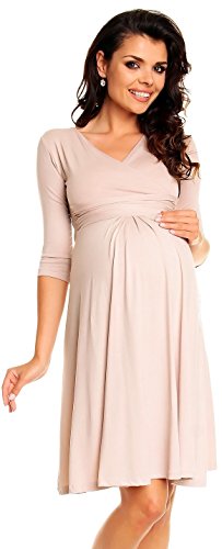 Zeta Ville Women's Pregnancy Maternity Summer Cocktail Jersey Skater Dress 282c