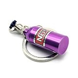 Waterwood Creative Auto Parts Models Mini Nitrous Oxide Bottle Keychain Key Chain Ring-Purple