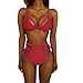 Produktbild Bikini Mädchen Damen Bikini Set LUCKYCAT Damen Frau Farbe Geflecht Badehose (Rot, X-Large)