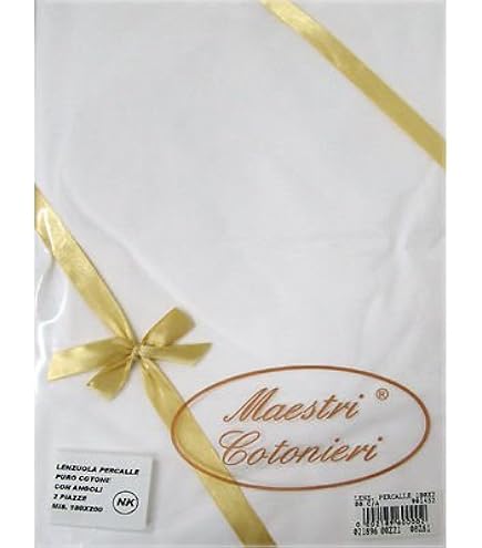 Fazzini Lenzuolo di sotto con Angoli in Puro Percalle di Cotone 200 TC di altissima qualità Art. Arianna (Varie Misure) (Matrimoniale Maxi cm.180x200, Pavone 229