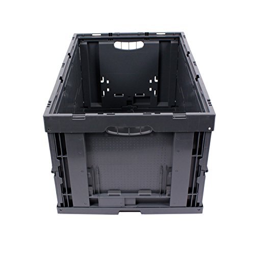 KLAPPBOX 61 Liter, stabile Faltbox, Made in Germany, 60x40x32cm, Kunststoff Transportkiste, Plastikbox, Transportbox, max. 60kg, Grau - 5