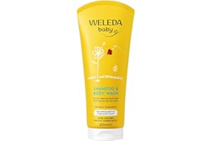 Weleda Baby Shampoo & Body Wash w. Calendula, Sensitive Kids Shampoo & Baby Bath Wash, Baby Face Wash & baby Shower Cream in One, by Weleda Baby Skincare - 200ml