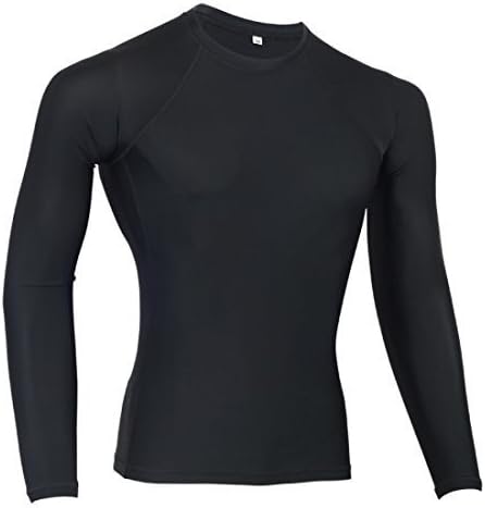 MMA Plain Black Long Sleeve Rash Guard (Medium)