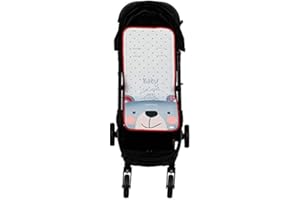 Colchoneta Silla de Paseo Universal Transpirable Idela para Verano con tejido 3d Cojín Silla de Paseo para el Cochecito o Silleta - danielstore (Osito gris)