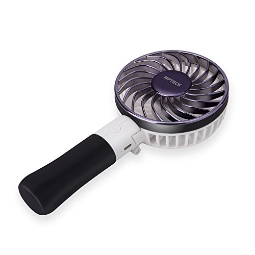 MPTECK @ Schwarz Handventilator USB Ventilator Mini Standventilator Tragbarer USB Tischventilator für Kühlung Multi Port Steckdose für Büro Haus Reise Reisen Joggen Sonnenbaden - 2