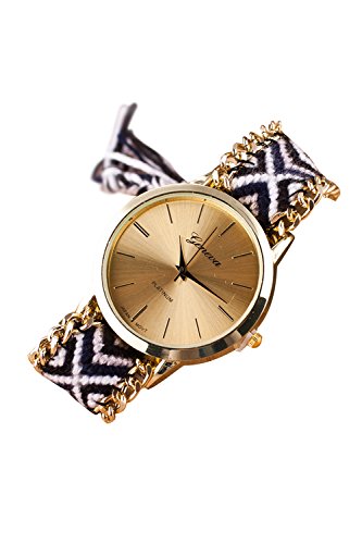 GENEVA Damen Geflochtene Kette Armbanduhr (Modell 11)