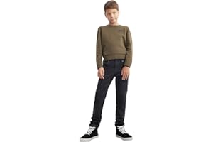 DELLMOOR Boys Chino Jeans Pants, Flat Front Twill Pants for Kids, Boys School Cargo Trousers, Adjustable Waist Formal Jeans Pants for Boys 7 to 12 Years. Versatile and Stylish Bottoms for Boys.