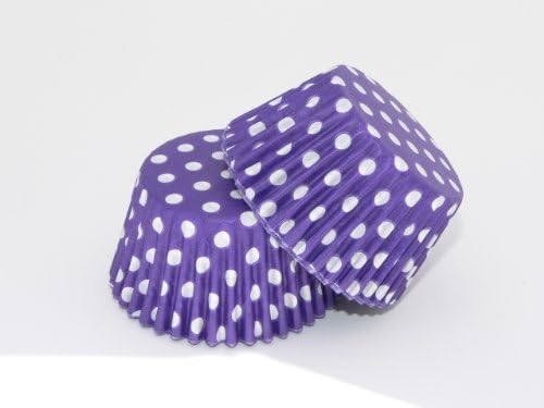 48 Cupcake/Muffin Cases (purple with white polka dots)