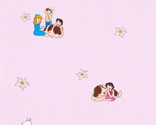 A.S. Création Papiertapete Kids best Friends, Mustertapete Heidi, bunt, violett, 941982 - 2