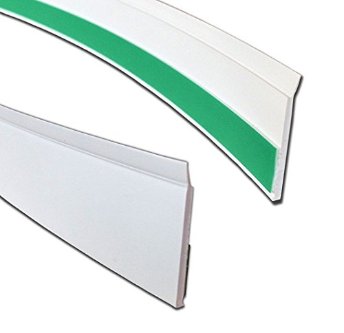 Preisvergleich Produktbild BawiTec Kunststoff Flachleiste mit Lippe Abdeckleiste weiß selbstklebend Abdeckprofile (70mm)