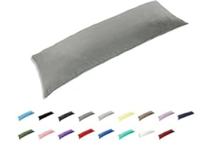 Gyulin 100% Cotton 300 Thread Count Envelope Style 4.6ft Body Pillow Cover Pillowcase Pillow Protector Cushion Cover Non Zippered Only Cover No Insert 20" x 54" /51cm X 137cm Dark Gray