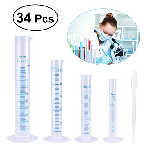 Messzylinder Mit Sechskantfuß Aus Glas, 50 Ml, Hohe Form, Klasse A Unterteilung 1 Ml