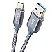 Produktbild Samsung Galaxy s8 Plus Ladekabel, USB-C auf USB 3.0 Kabel, Higoo 2M / 6.6FT USB Typ C Kabel Reversible Steckverbinder + Nylon geflochten Kabel Daten Sync Fast Charger Kabel für Typ C Geräte Grau