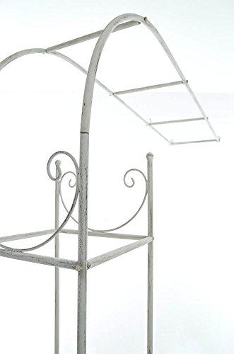 CLP Wand-Rankhilfe SIMON, Rosenbogen halbrund, Eisen Halbbogen zur Wandmontage, Größe wählbar, sehr stabil antik-weiß, 218 x 161 x 29 cm (H x B x T) - 4