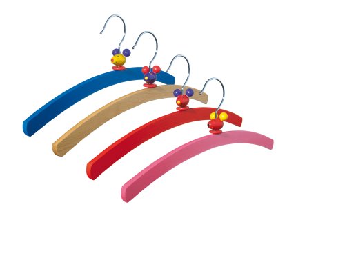 Preisvergleich Produktbild 10 x pieperconcept Kinderbügel Kid, Buche rot lackiert mit Mausfigur