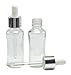 Lot Of 50 Clear Glass Empty Eye Dropper Bottles Refillable Serum Essential Oils Pipette Bottles Wholesale Boston Round 25 ml Drop Vial