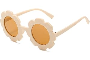 BOUACOUA Gafas de sol para niños Marco de Flores Round Lens Protección UV400 para Niños Niñas
