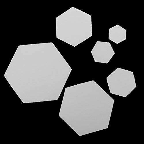 MagiDeal 100 Stück Hexagon Englisch Papier Stückung Steppvorlagen Schablonen – Weiß, 26mm - 8