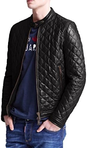 Exemplar Mens Blouson Genuine Lambskin Real Leather Jacket KL787 M Black