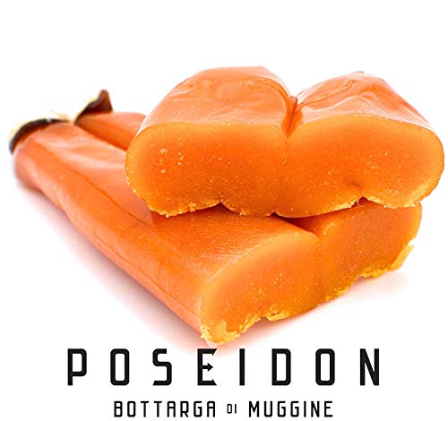 Poseidon Bottarga (huevas de salmonete sazonadas) Superfood mediterránea de Cerdeña Hecho en Italia 70 ~ 100 GM