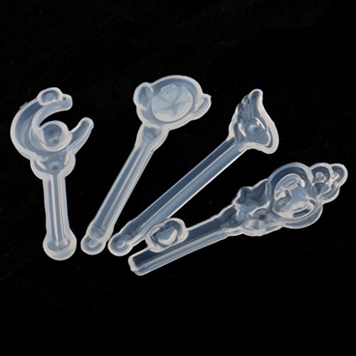 MagiDeal 4 Stück Magic Stick Silikon Anhänger Formen Schmuck Machen Werkzeuge Mit Loch - 5