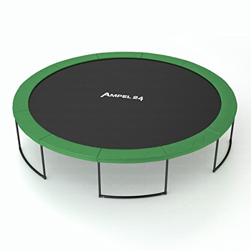 Ampel 24 Trampolin Ø 490 cm blau oder grün | Gartentrampolin Komplettset mit verstärktem Sicherheitsnetz | belastbar bis 180 kg | 2 Ausführungen | Extra Schutz - 2